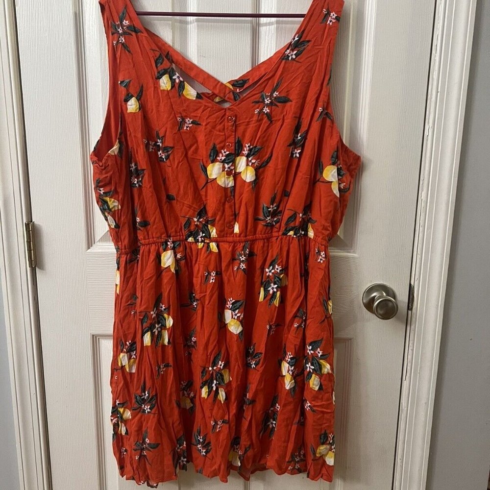 Just Found Orange Tank‎ Top Dress With Five Buttons.  Size 3X